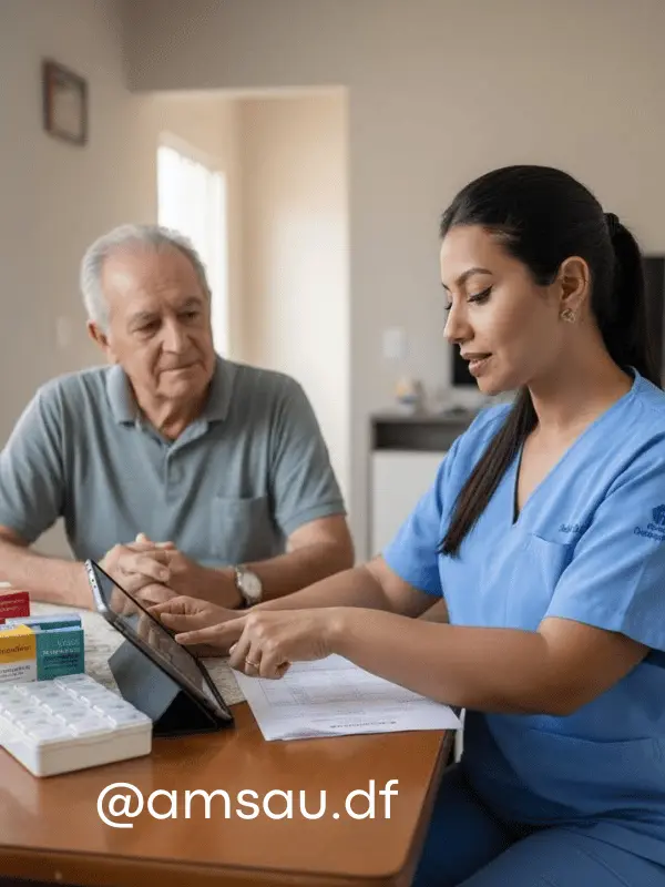 Aferição de sinais vitais e glicemia em domicílio